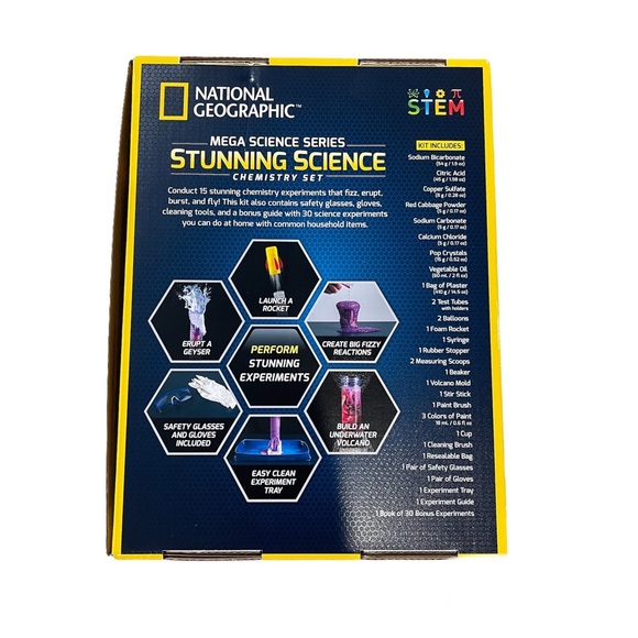 National Geographic Mega Science Series Stunning Science Chemistry Set STEM Kit - Picture 2 of 3